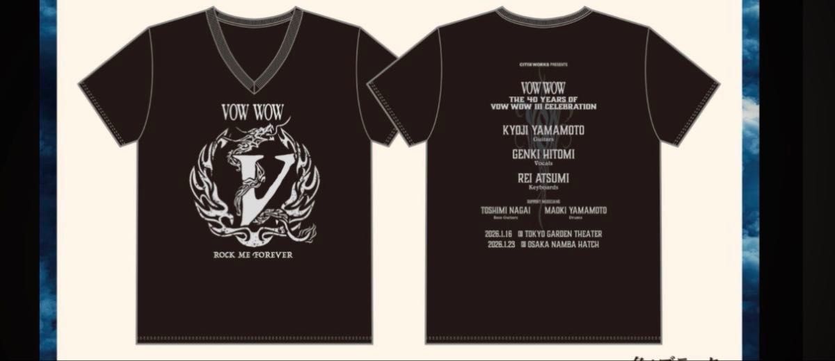 新品未開封】VOW WOW 2026年 ライブ VネックTシャツ XLサイズ｜Yahoo