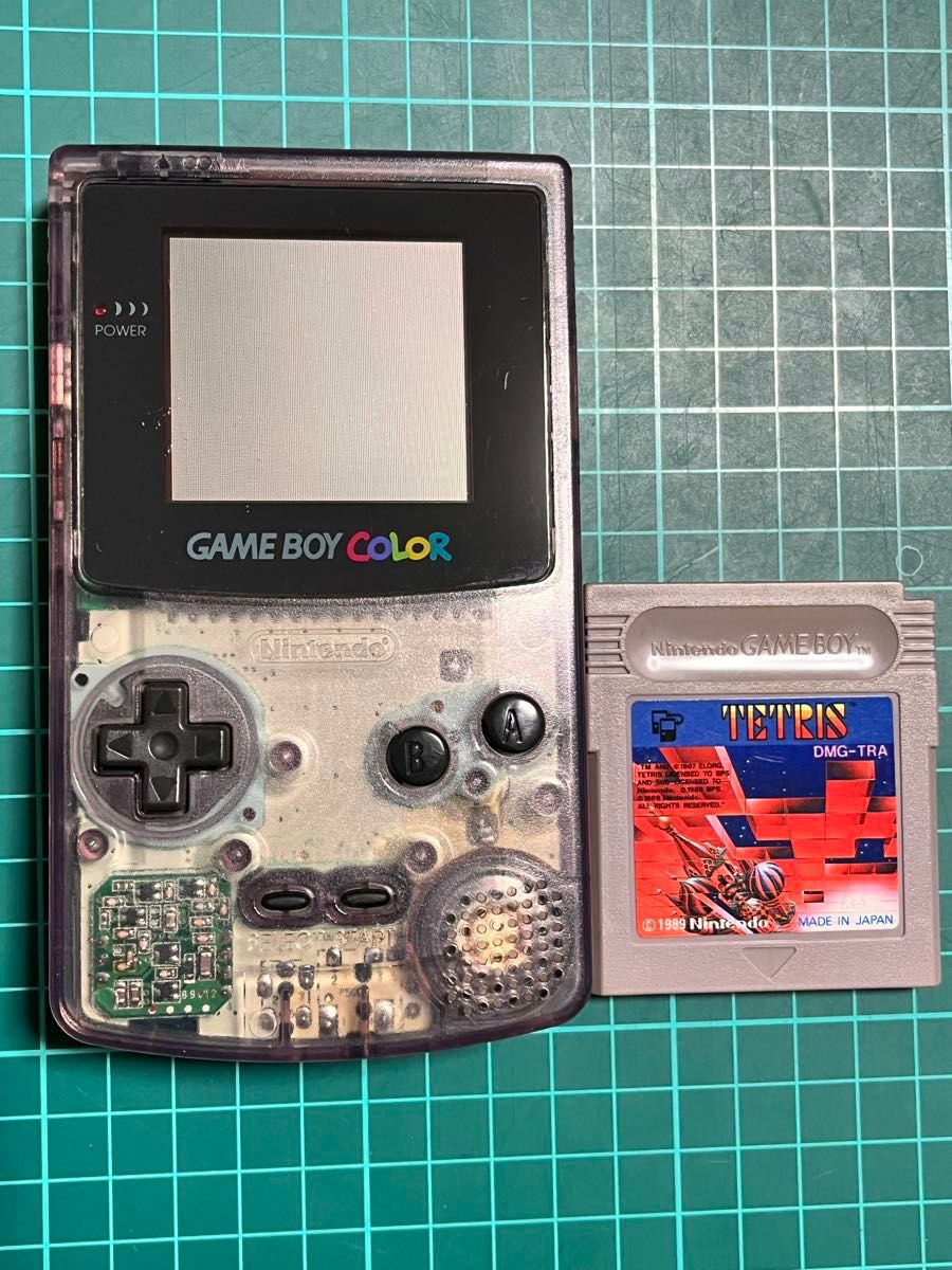 ジャンク】ゲームボーイカラー 本体 クリアパープル【ソフト付き