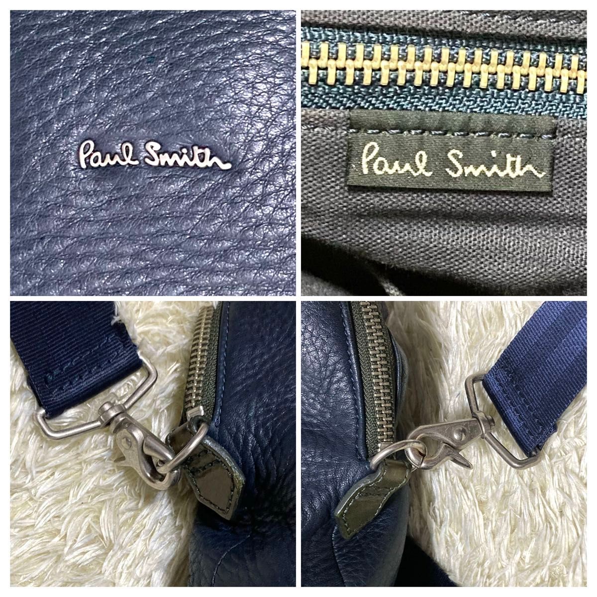 美品】Paul Smith ポールスミス ビジネスバッグ レザー 本革 ネイビー