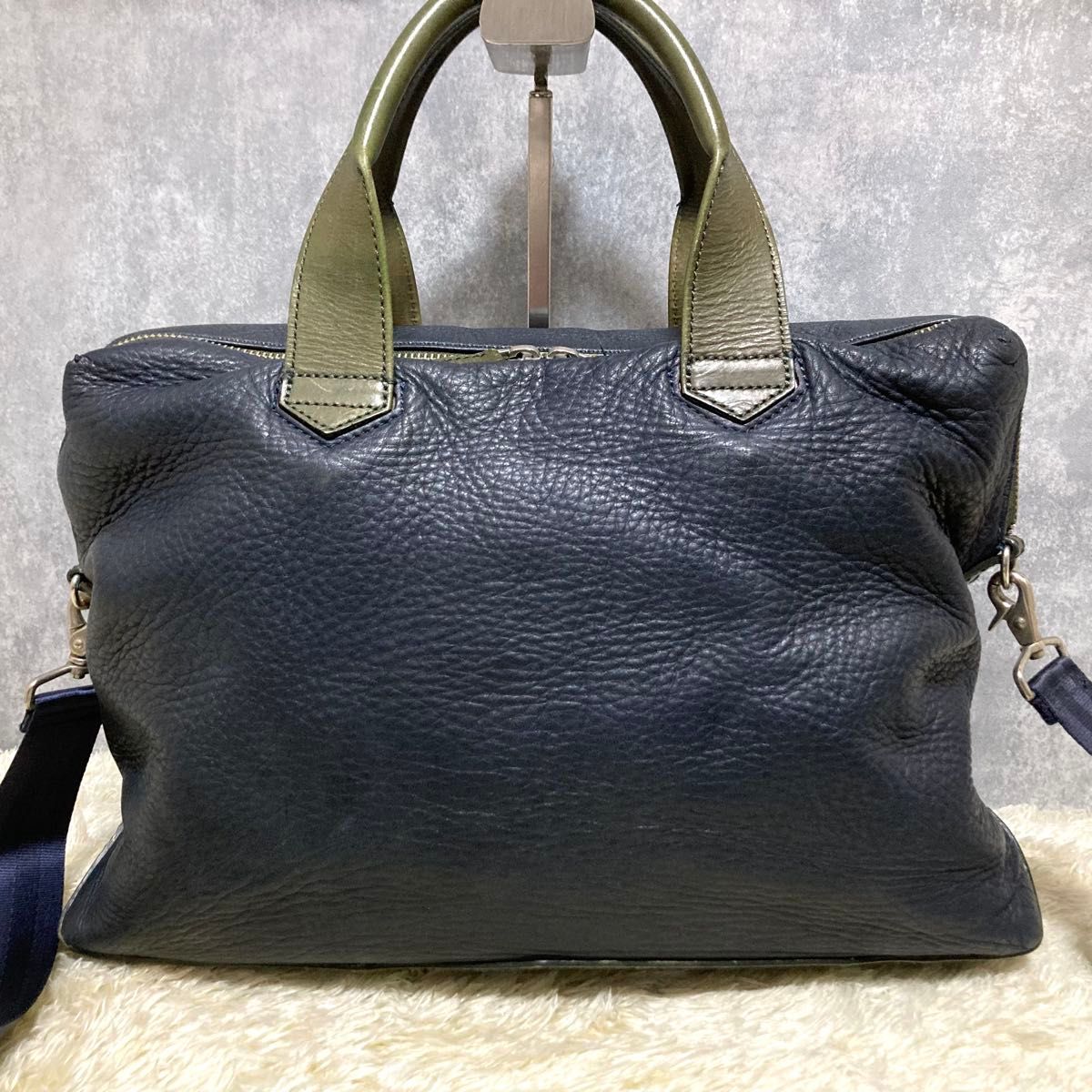 美品】Paul Smith ポールスミス ビジネスバッグ レザー 本革 ネイビー