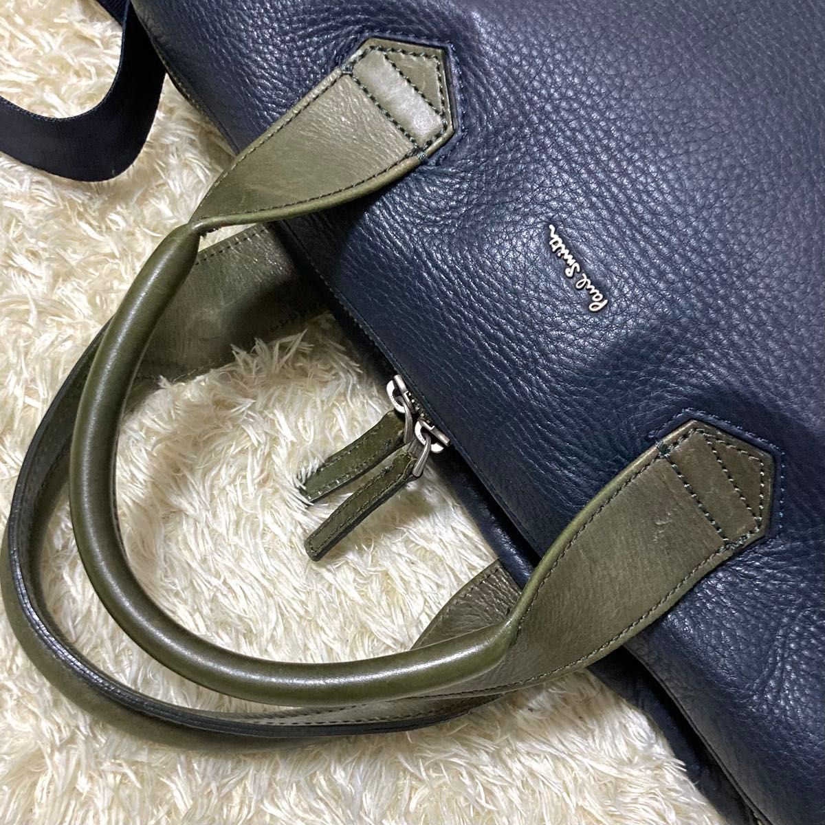 美品】Paul Smith ポールスミス ビジネスバッグ レザー 本革 ネイビー