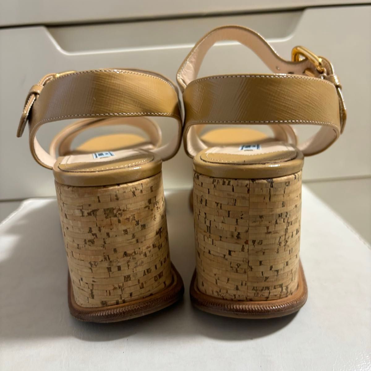 PRADA プラダ 厚底 コルク ウェッジサンダル ベージュ 27cm希少サイズ