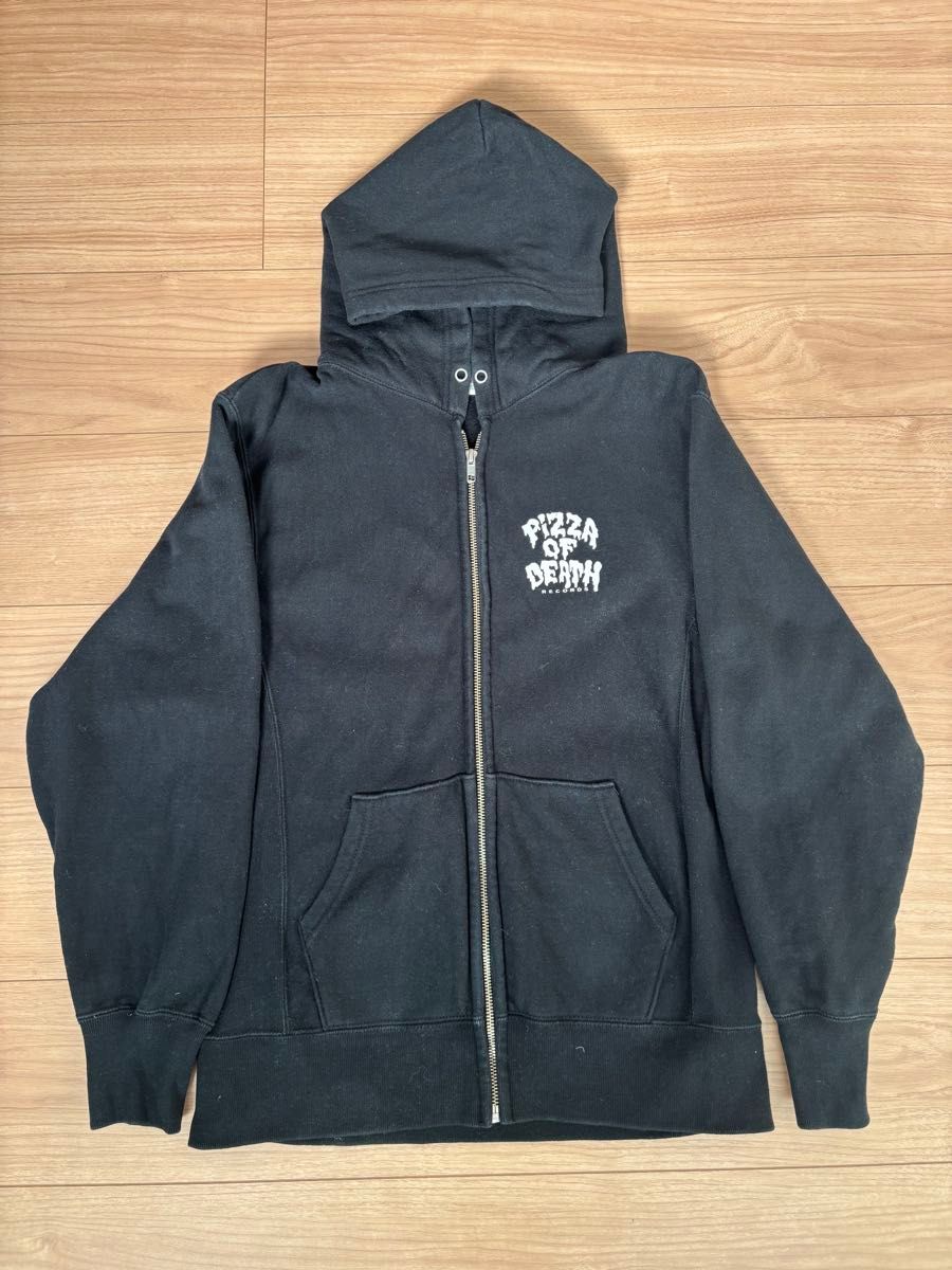 PIZZA OF DEATH RECORDS ジップアップパーカー ブラック｜Yahoo!フリマ