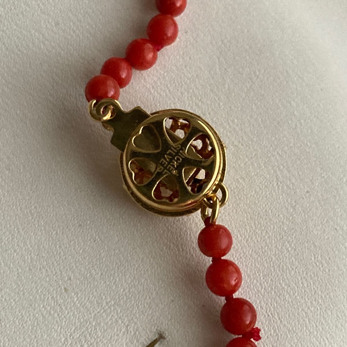 天然本珊瑚 ネックレス 珊瑚 刻印 シルバー コーラル サンゴ