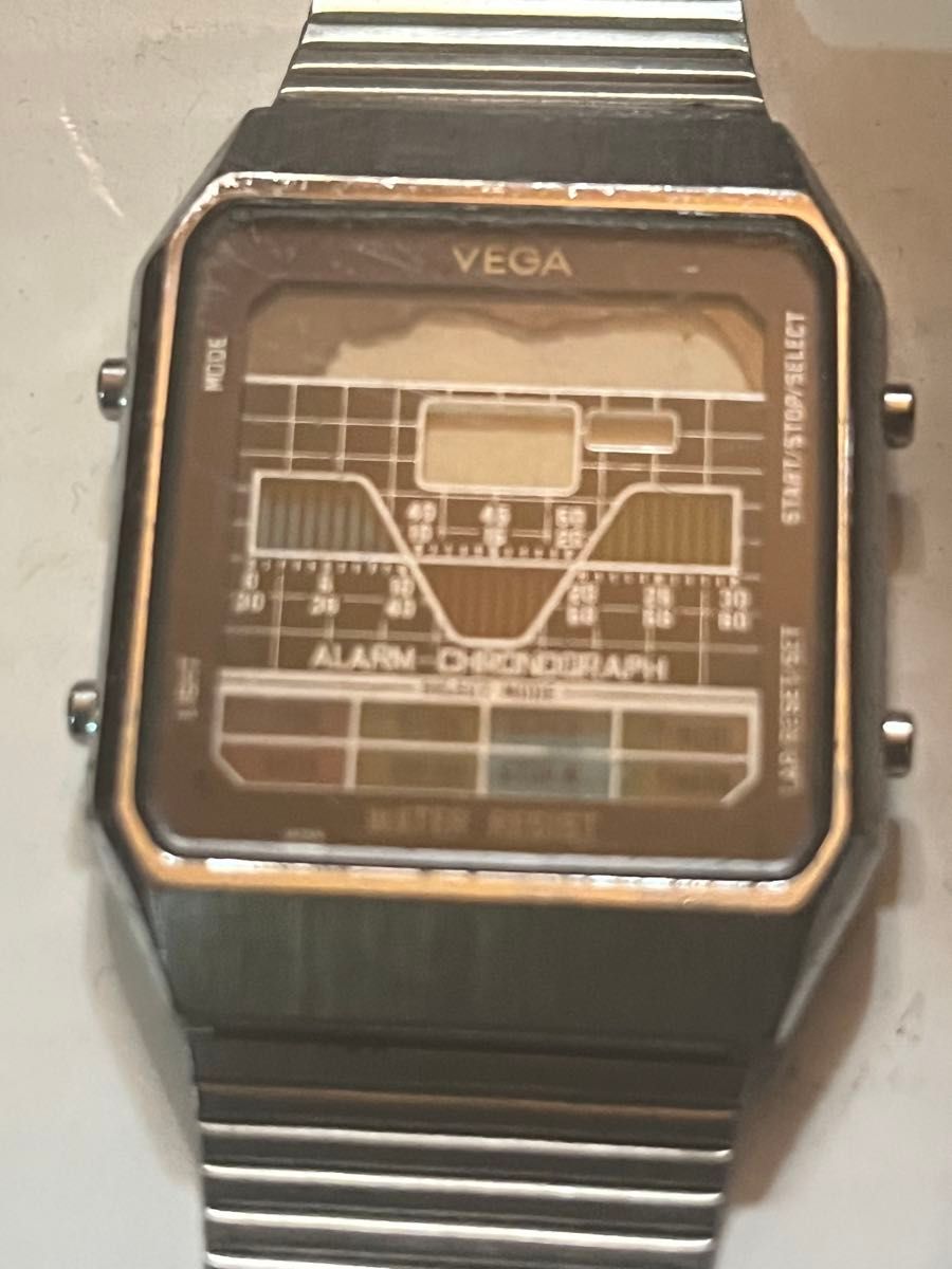 VEGA デジタル腕時計 ALARM CHRONOGRAPH レトロ（ジャンク）｜Yahoo
