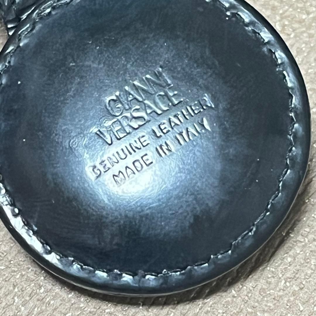 希少・美品】ジャンニヴェルサーチ キーホルダー メデューサ レザー 黒