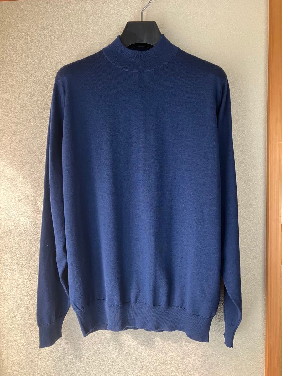 25AW JOHN SMEDLEY ウール 30G モックネックニット 濃紺 M｜Yahoo