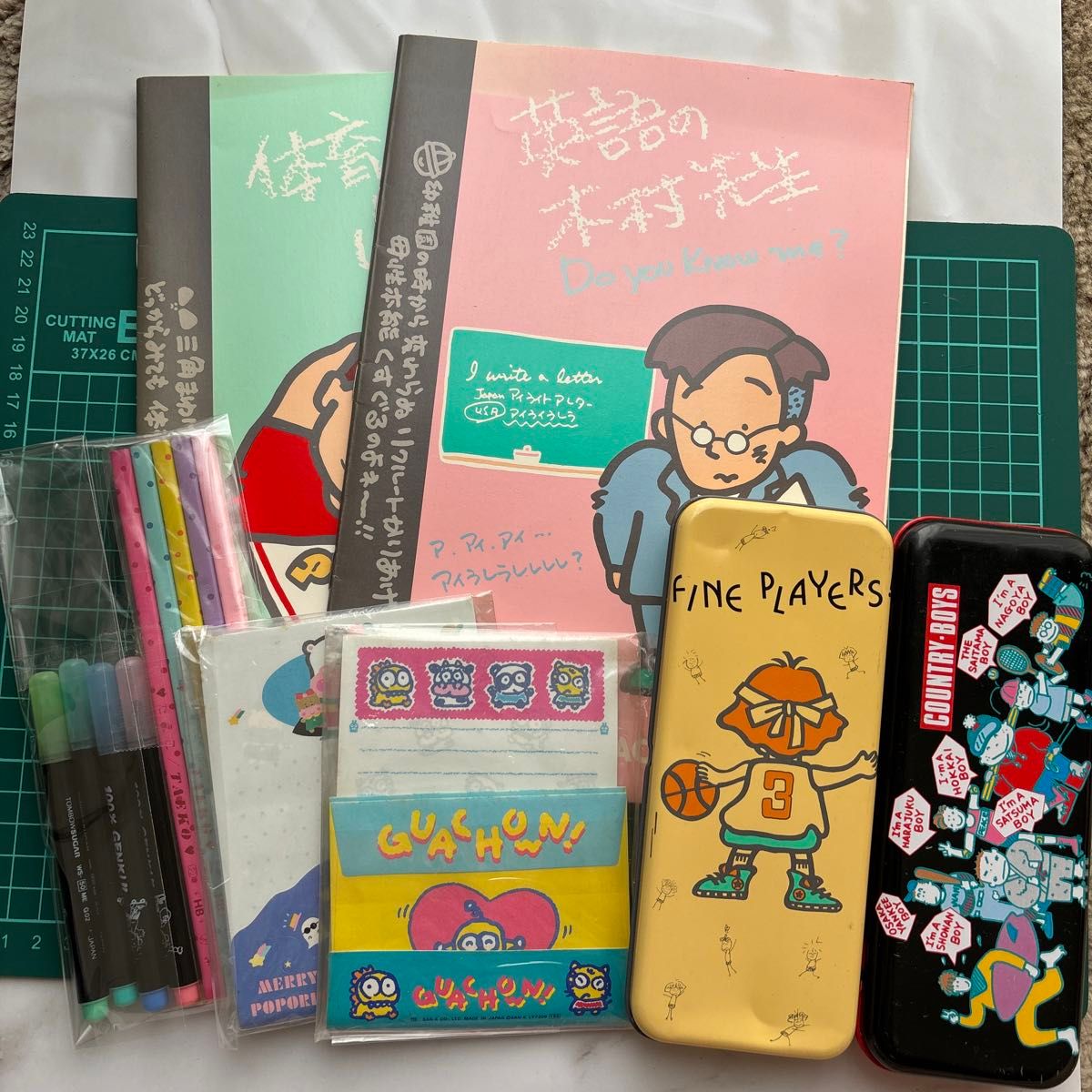 昭和レトロ ファンシー ノート 缶ペン ミニレターセット 鉛筆 カラー