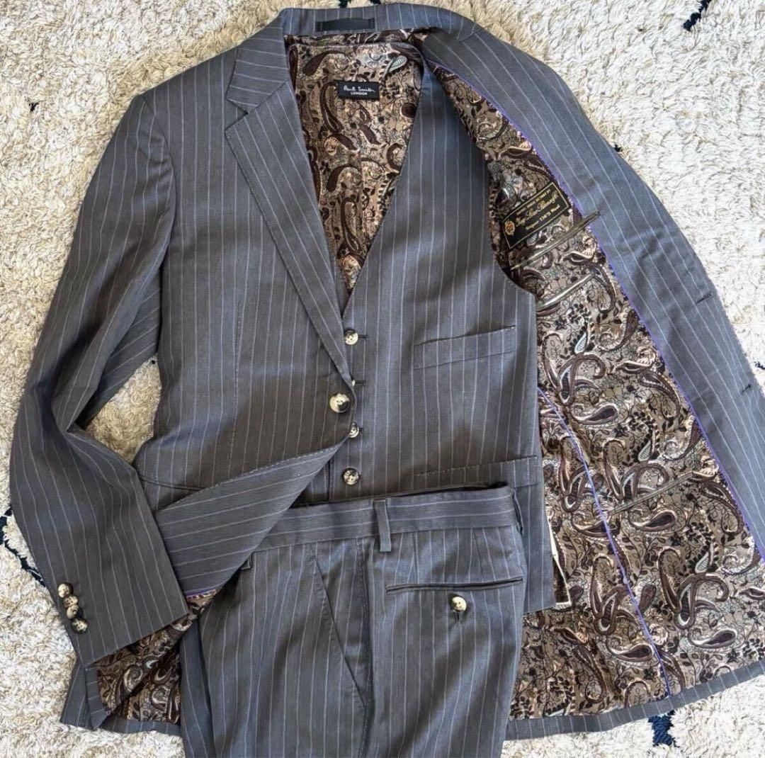 極美品 ポールスミス 3ピース ロロピアーナ スーツセットアップ