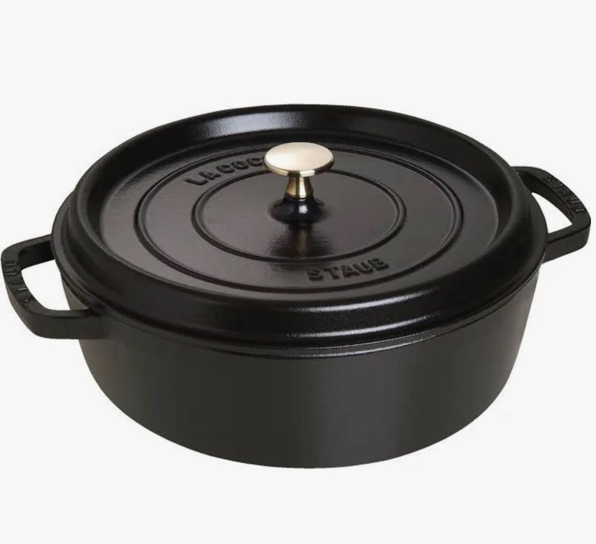 STAUB ストウブ シャロー ココット 26cm ミトン付き ブラック 両手鍋