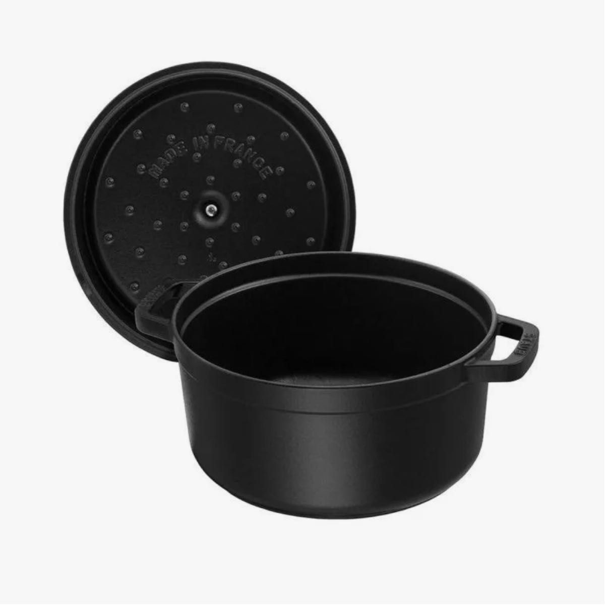 STAUB ストウブ シャロー ココット 26cm ミトン付き ブラック 両手鍋