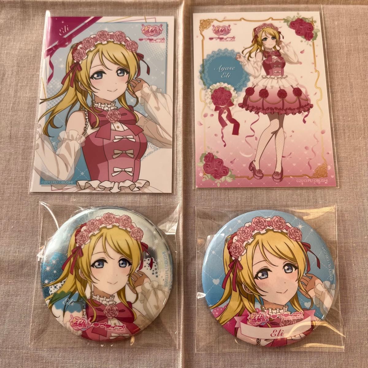 絢瀬絵里 ラブライブ ミニブロマイドセット 缶バッジ ラブカ感謝祭 4点