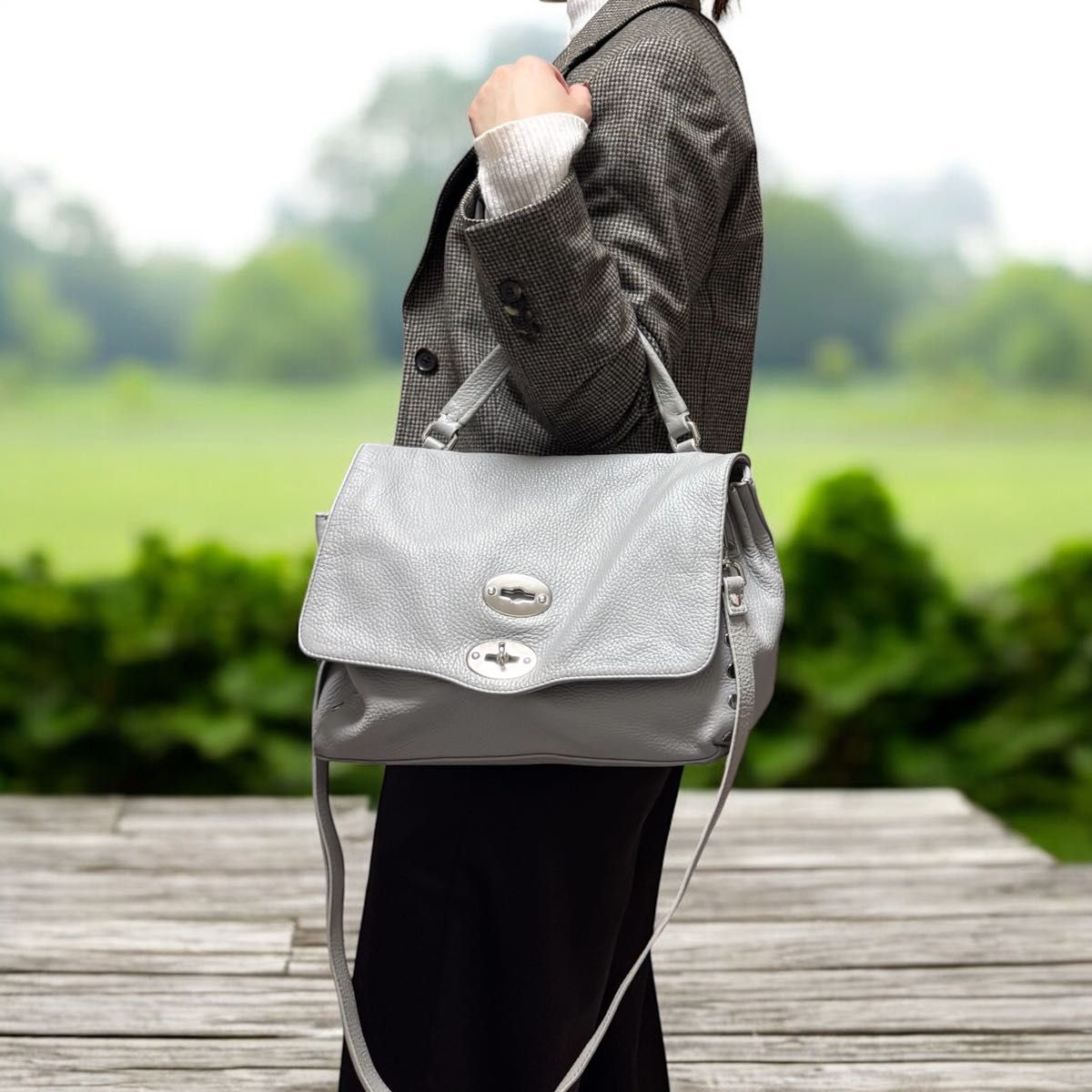 美品 ZANELLATO ザネラート ポスティーナ 2way ショルダーバッグ