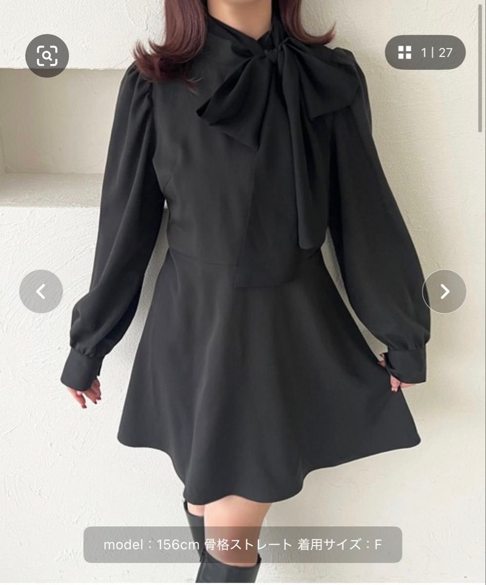 リボン付きミニワンピース【ZOZOTOWN限定アイテム】 ワンピース 長袖