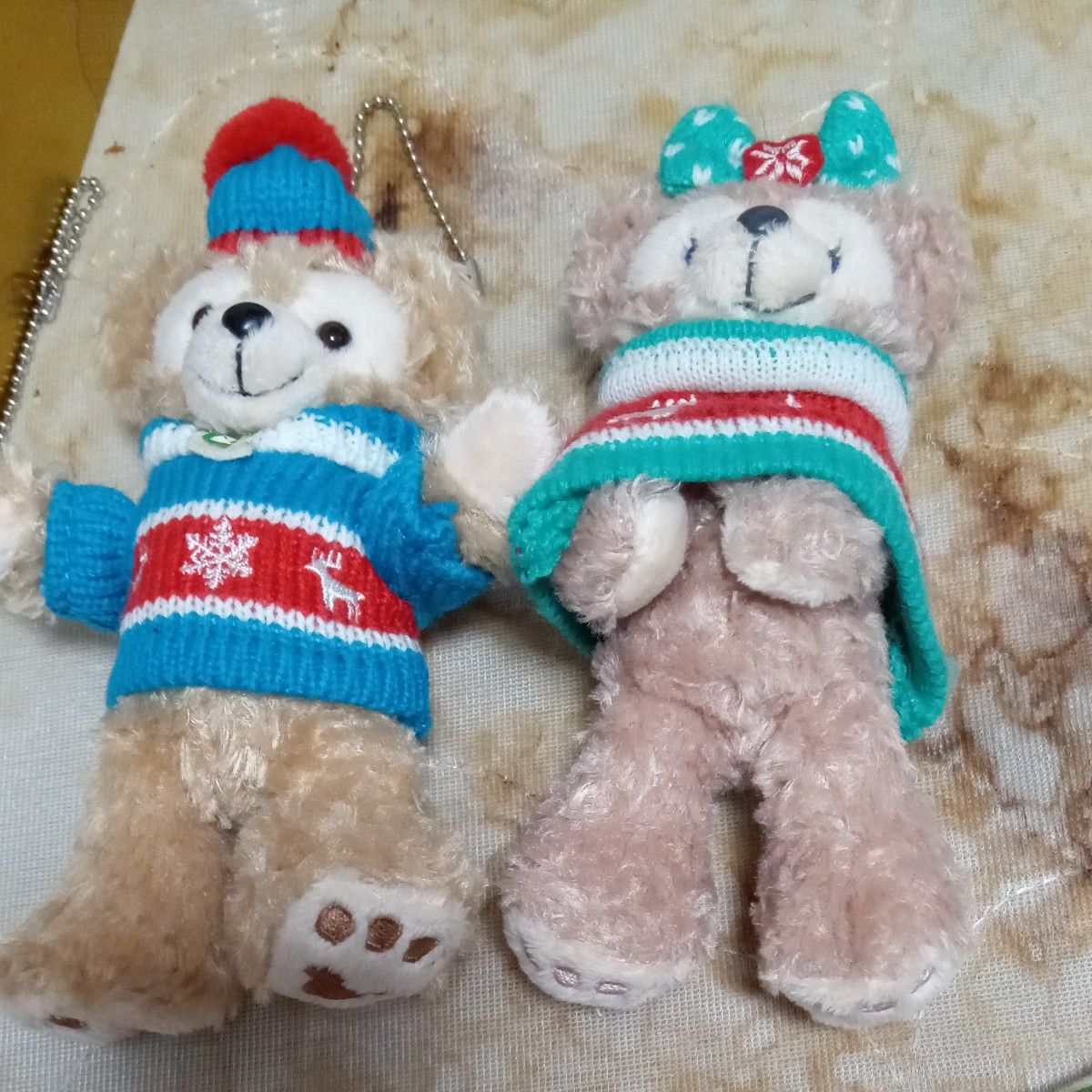 ダッフィー シェリーメイ ぬいぐるみバッジ クリスマス 2個セット