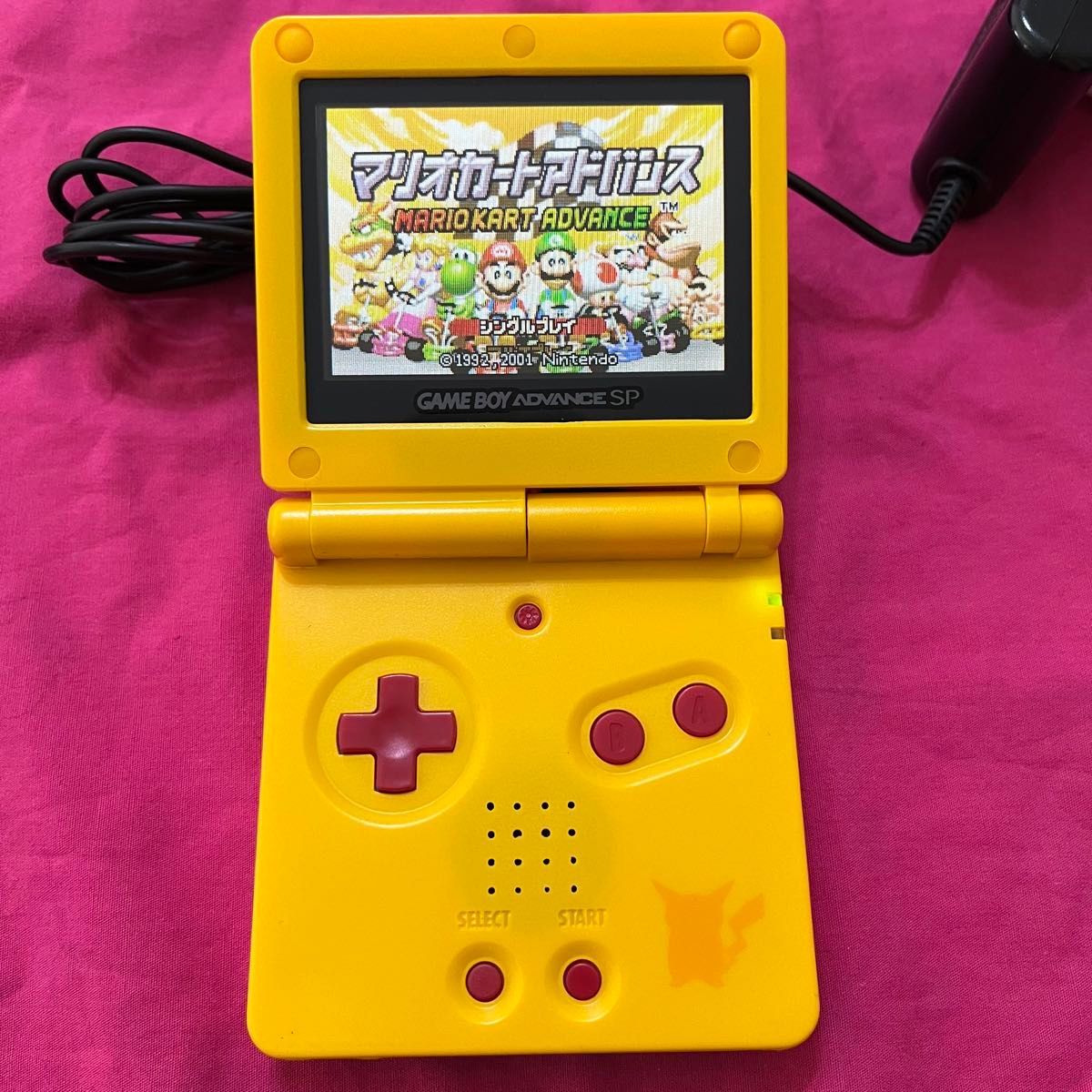 動作確認】ゲームボーイアドバンスSP ピカチュウ 本体&充電器セット
