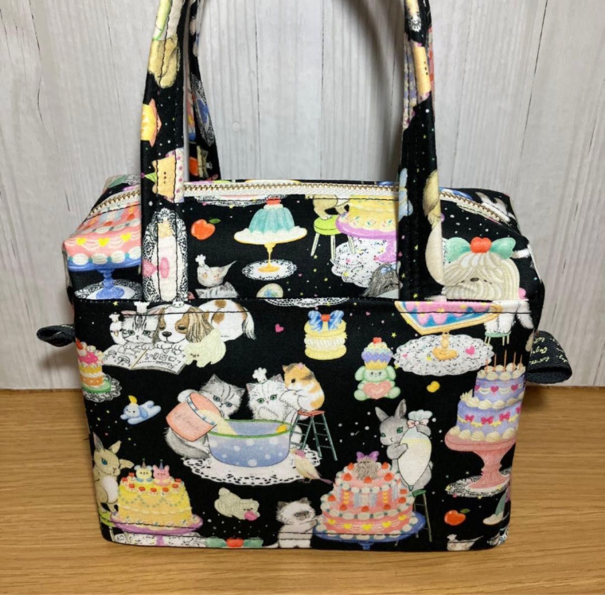 ハンドメイド ユキエモン クックキャッツ ミニバッグ ボストンバッグ