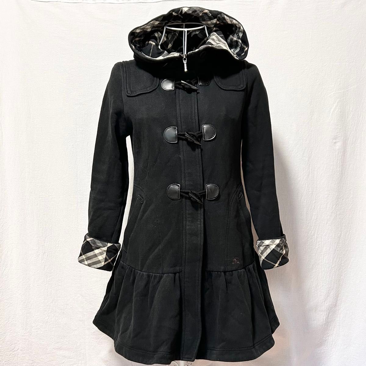 美品 バーバリー ブルーレーベル ダッフルコート フロントジッパー