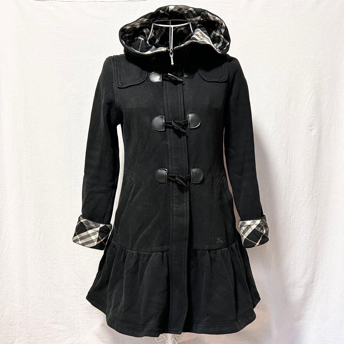 美品 バーバリー ブルーレーベル ダッフルコート フロントジッパー