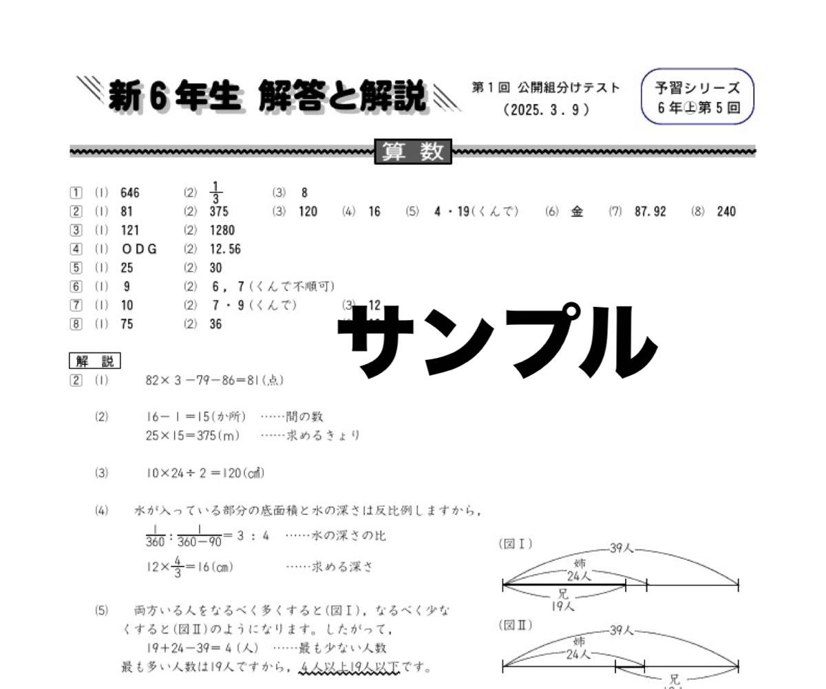 最新 四谷大塚 6年 2025 2024 2023年度 3年度分 組分け・合不合判定
