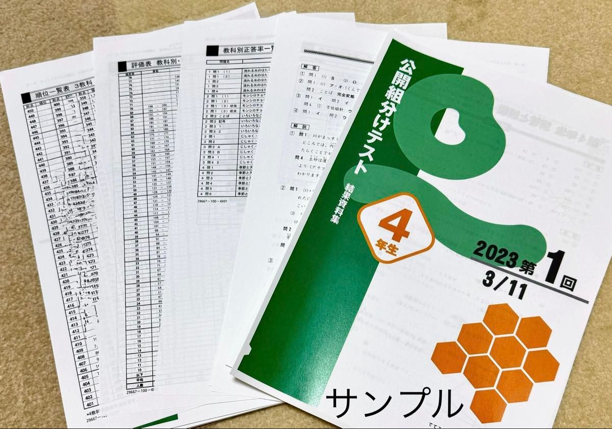 即日発送 四谷大塚 組分けテスト 4年生 4年分 問題・解答／解説集 早稲