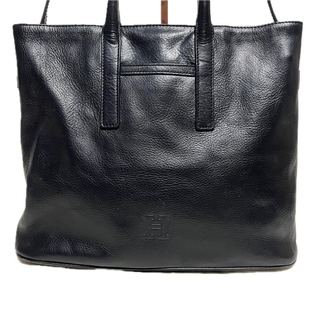 A4対応 HIROFU 2WAY レザー トートバッグ ブラック ヒロフ C66 シボ革