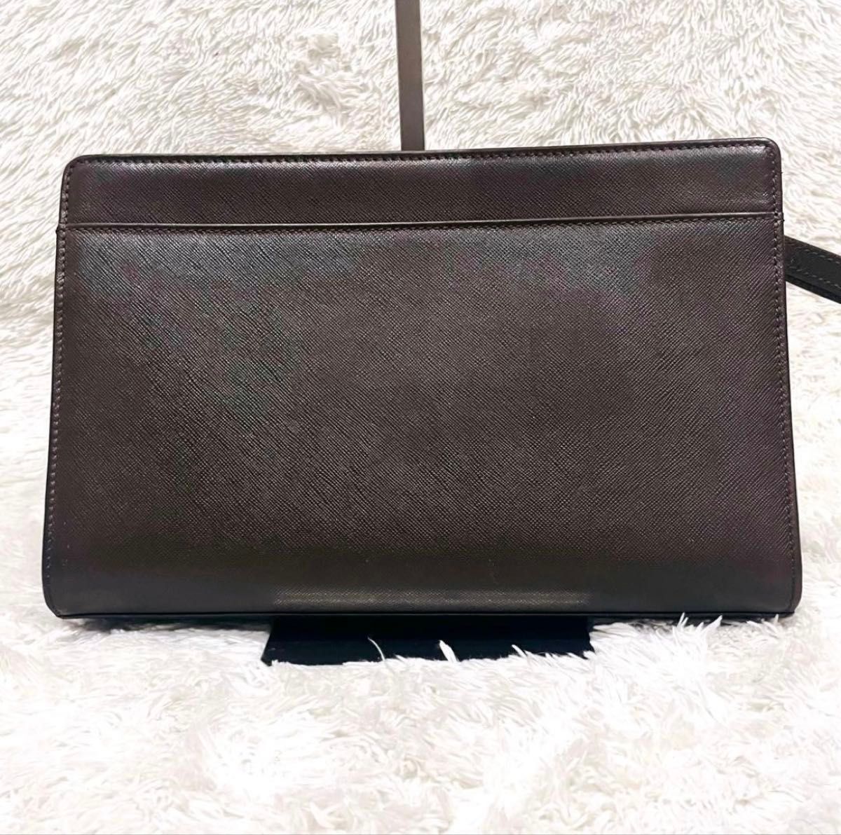 美品 バーバリー クラッチバッグ セカンドバッグ サフィアーノレザー