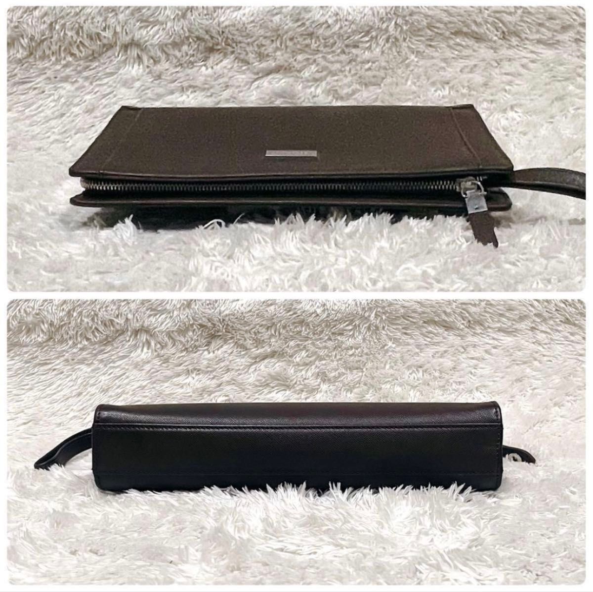 美品 バーバリー クラッチバッグ セカンドバッグ サフィアーノレザー