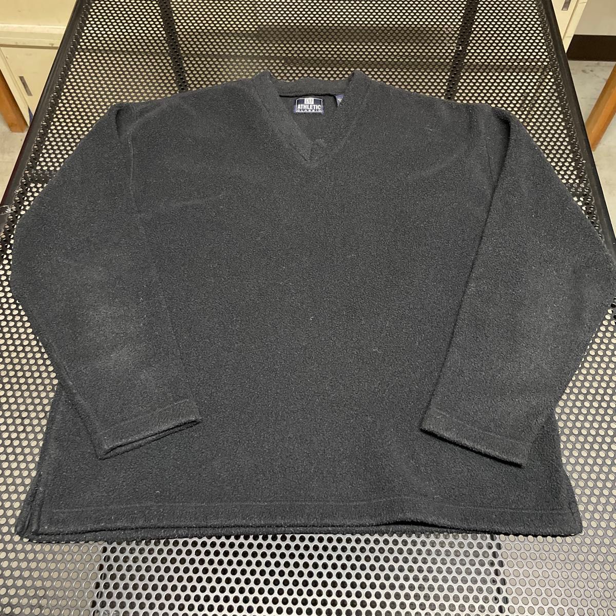 90s 00s OLD GAP Vネック フリース セーター XS 黒 ブラック ゆったり