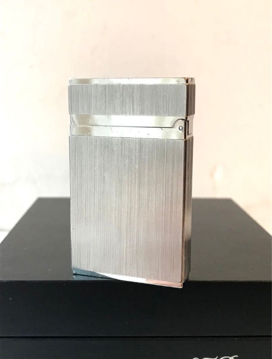 開閉音 快音キーーン デュポン ガスライター ヘアライン シルバー