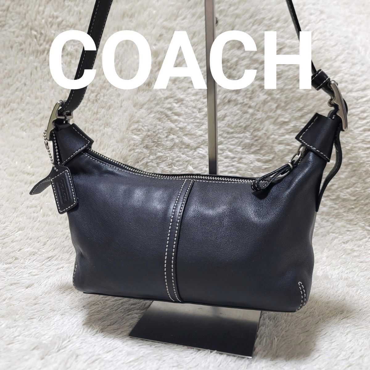 美品】COACH コーチ ワンショルダーバッグ レザー ブラック y2k 肩掛け