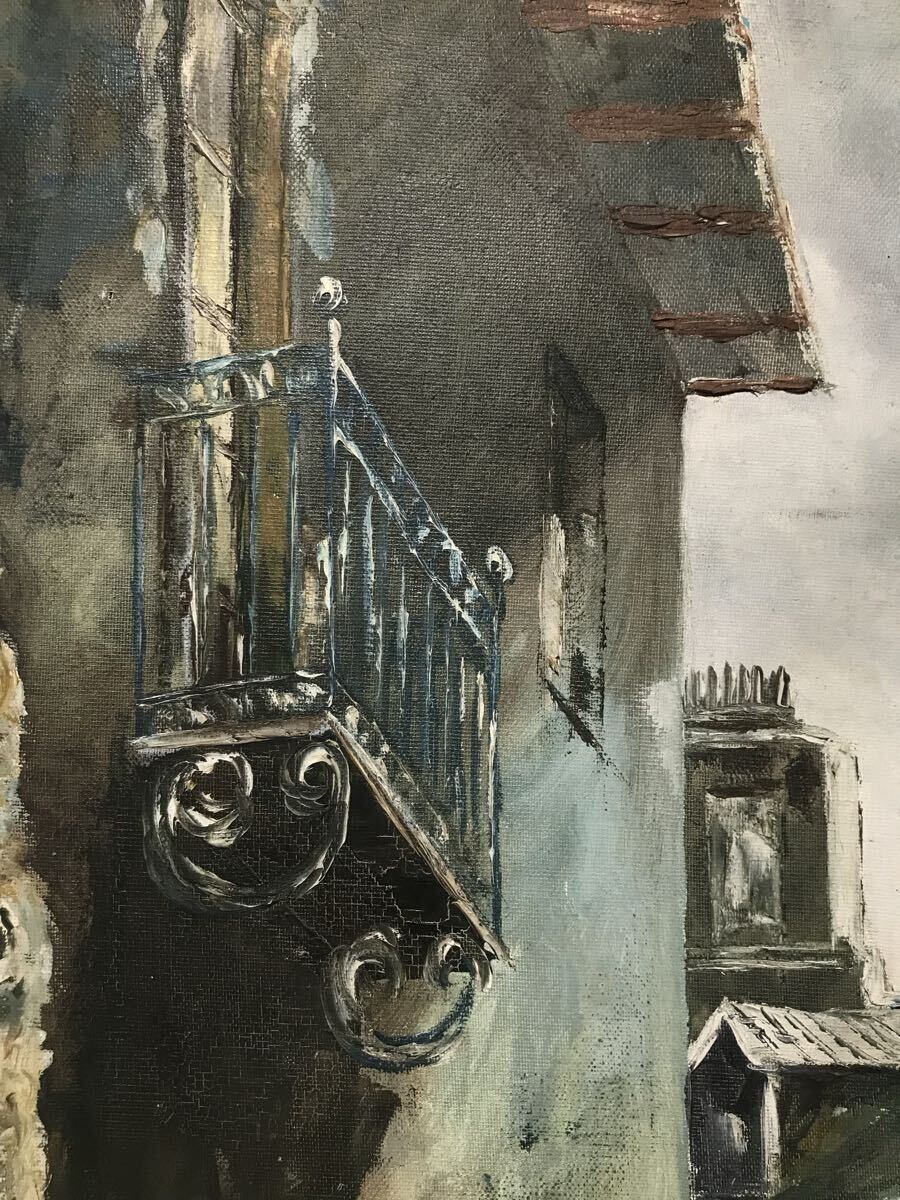 作家不明 風景画 油彩 額装 80cm×40cm / 絵画 油彩画 油絵 女性