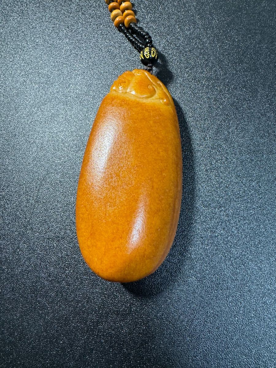 龍 赤色和田玉 本玉 時代物 お守り 極細工 和田玉 漢～唐代 玉彫 古玩