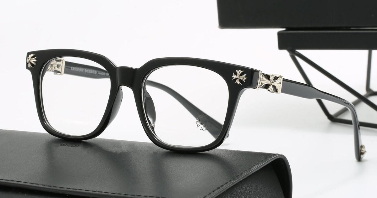 クロムハーツ好き 伊達メガネ 黒縁 サングラス Y2K ジェントル