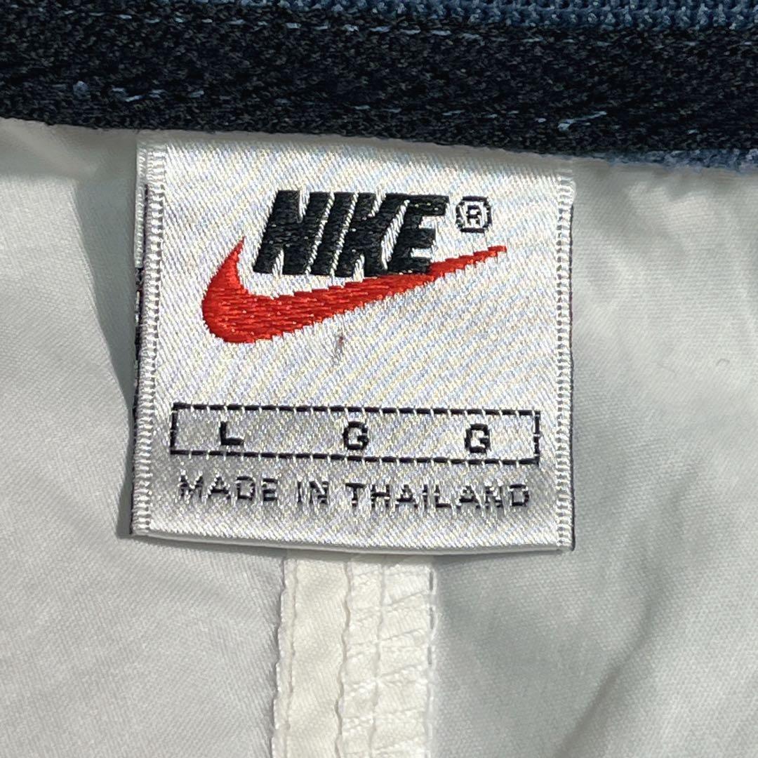 90's NIKE ナイキ 白タグ ナイロンプルオーバー ピステ XL ブルー