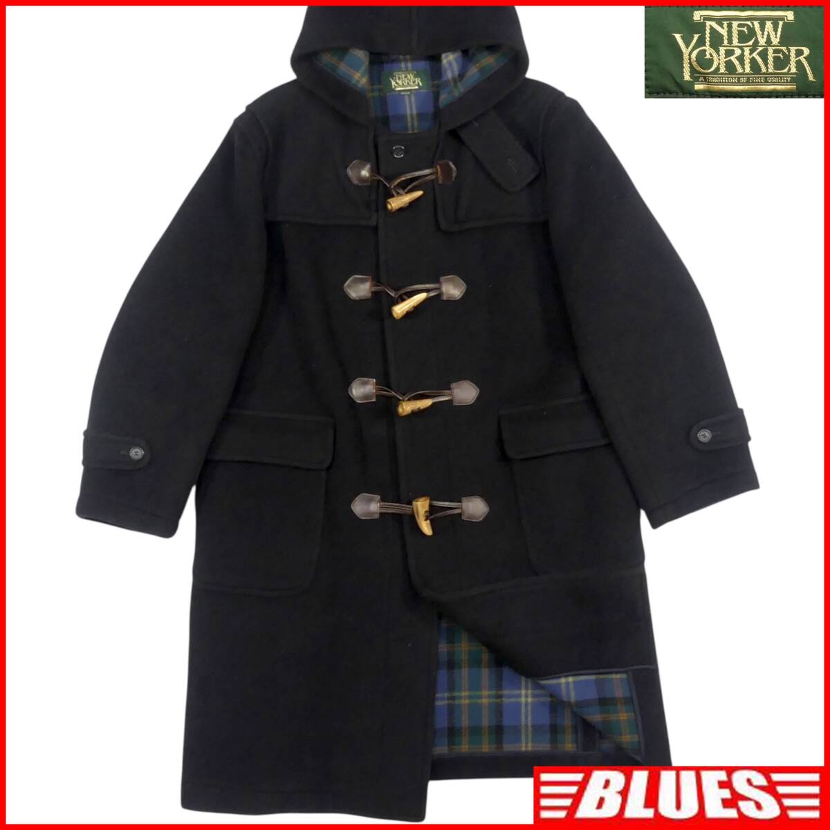 即決 NEW YORKER メンズ M ダッフルコート ニューヨーカー 紺 ネイビー