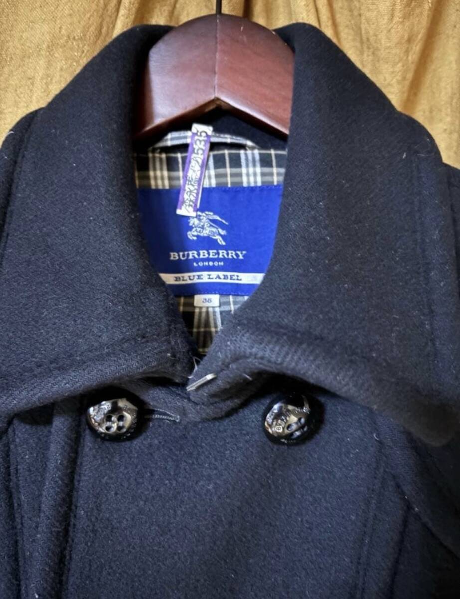 BURBERRY BLUE LABEL ブラックピーコート 38 M｜Yahoo!フリマ（旧