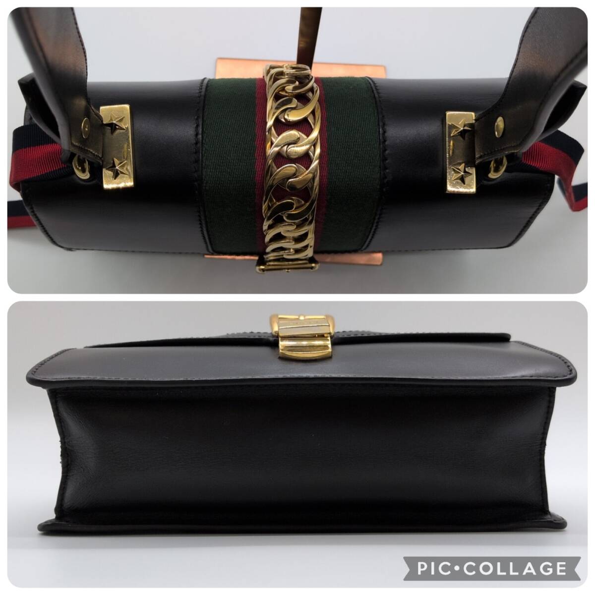 GUCCI グッチ 421882 シルヴィ スモール シェリー ウェブライン ワン