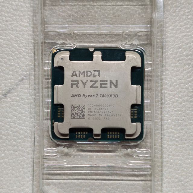 AMD Ryzen 7 7800X3D バルク／Socket AM5 8C 16T 4 2GHz TDP120W