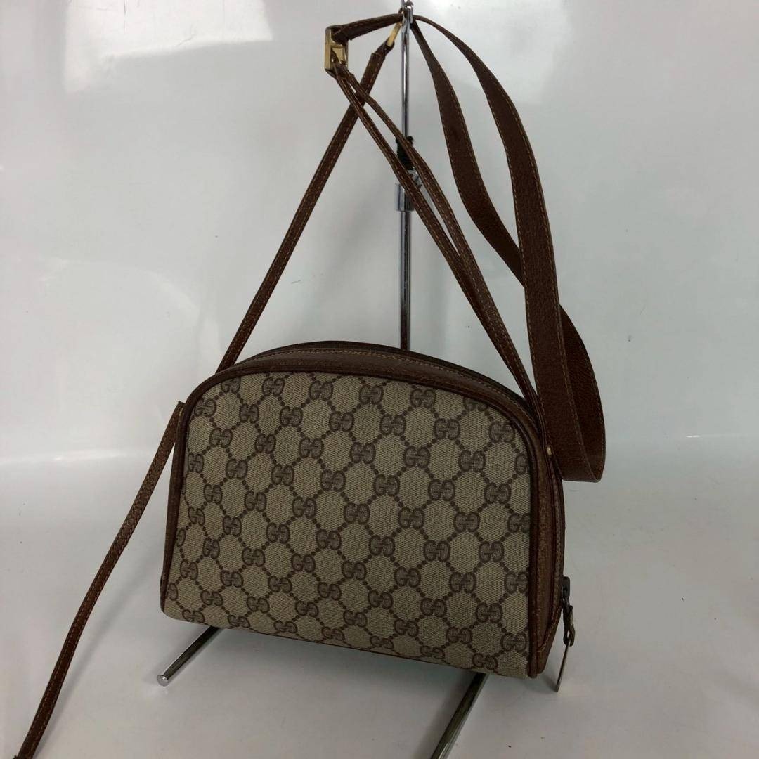 GUCCI グッチ ショルダーバッグ GGスプリーム レザー ブラウン 茶