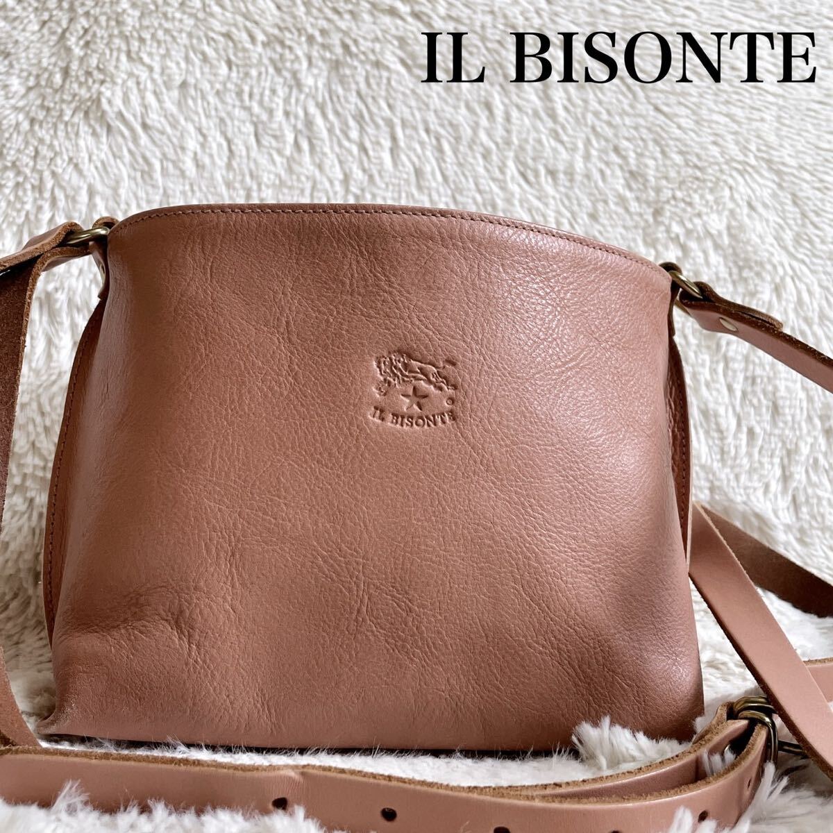 IL BISONTE イルビゾンテ ロゴ型押し ショルダーバッグ ポシェット