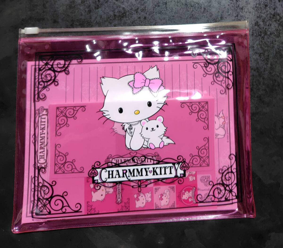 チャーミーキティケース入りレターセット2004年製シール付きサンリオ