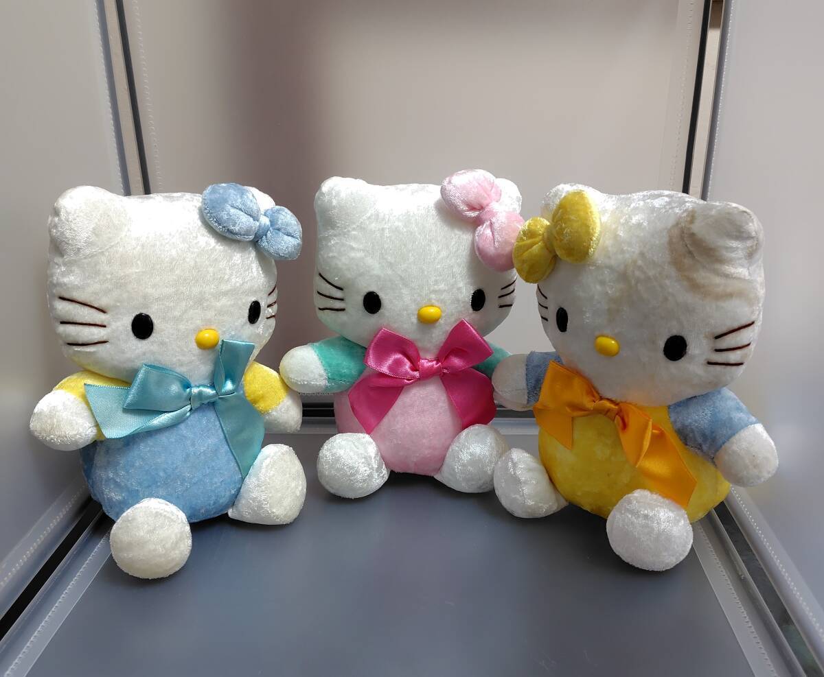 ハローキティベロアぬいぐるみ3個セット2000年製サンリオレトロ｜Yahoo