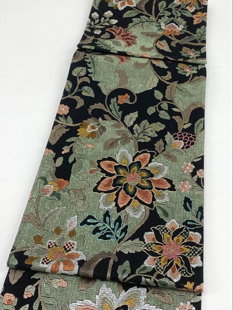 特選 絽刺し 全通 袋帯 草花 金糸 正絹 D221｜Yahoo!フリマ（旧PayPay