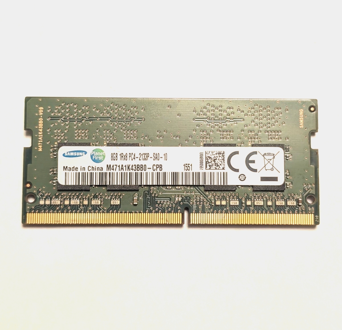 SAMSUNG社製 PC4-2133P 8GB 1枚組 動作確認済 1R×8 基盤接点に傷錆欠損