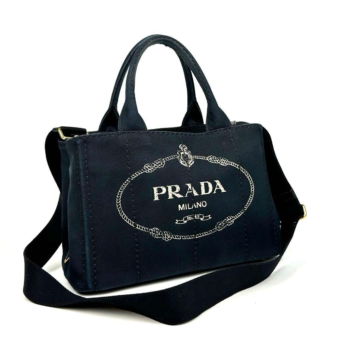 美品 PRADA プラダ カナパ ハンドバッグ トート 2WAY ショルダーバッグ