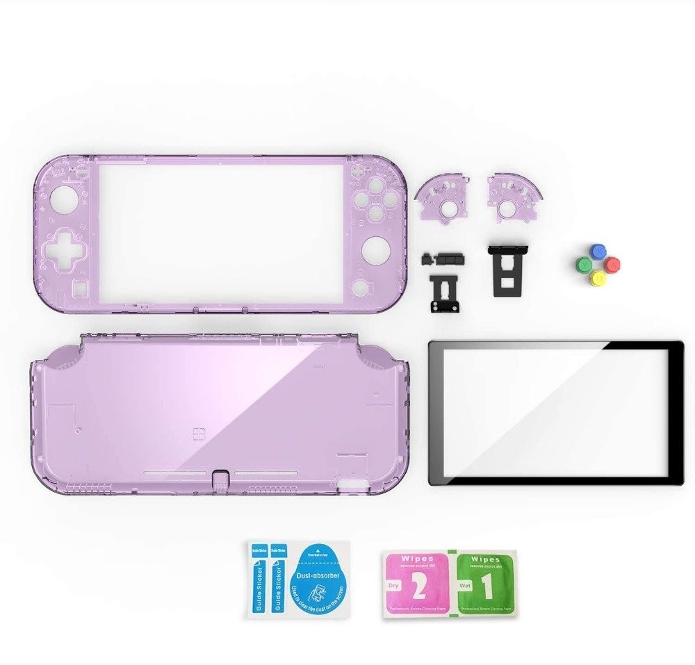 ニンテンドースイッチライト 交換用シェル 外装シェル クリアパープル