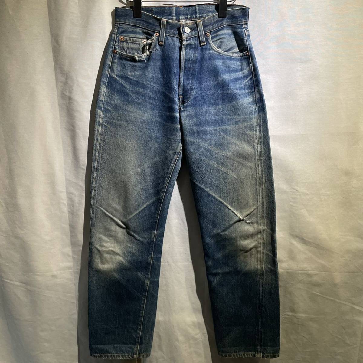 鬼ヒゲ】'92 Levi''s 501 デニムパンツ ハチノス 赤耳 BIGE バレンシア