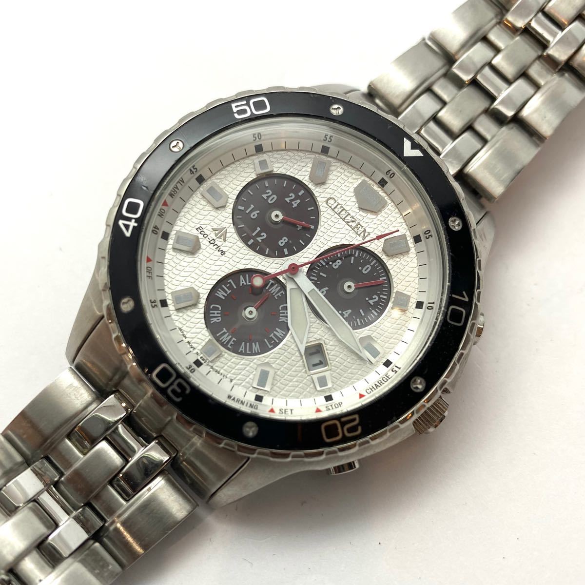 シチズン プロマスター エコドライブ クロノグラフ メンズ E820 美