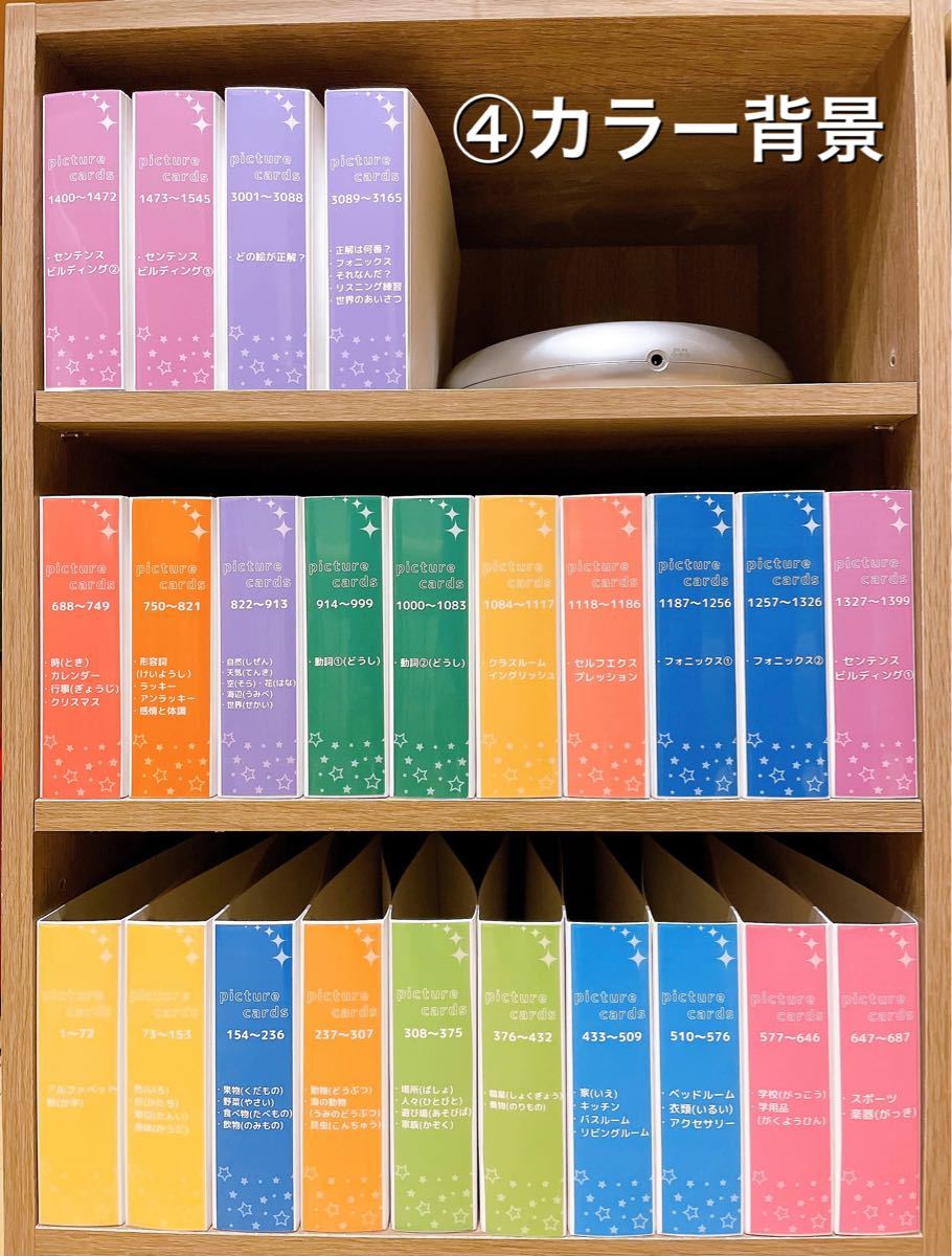 ペッピーキッズ】背表紙24枚(4種類あり)ピクチャーカード 収納ファイル